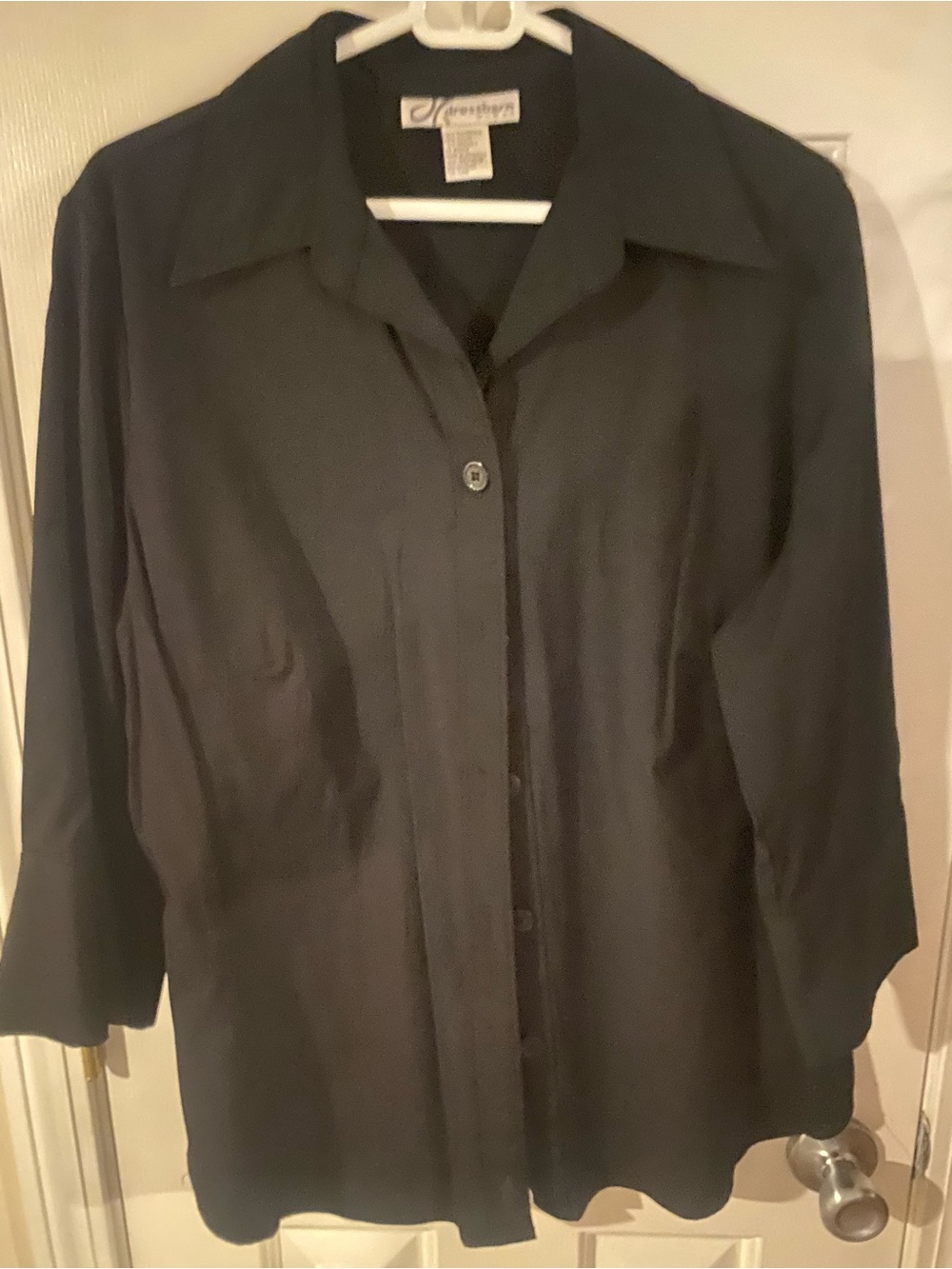 dressbarn Black Collared Blouse